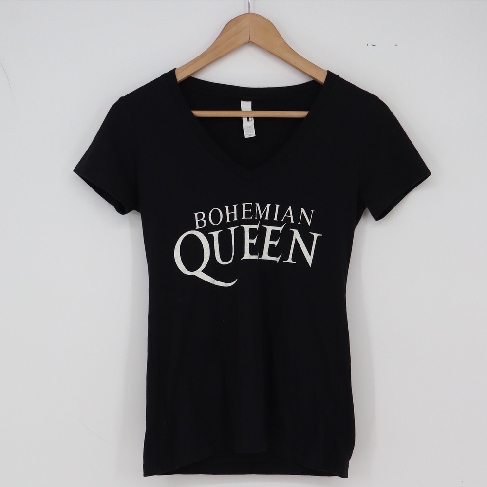 Next Level T Shirt Womens S Ideal T Black Bohemian Queen Graphic V-Neck Exc